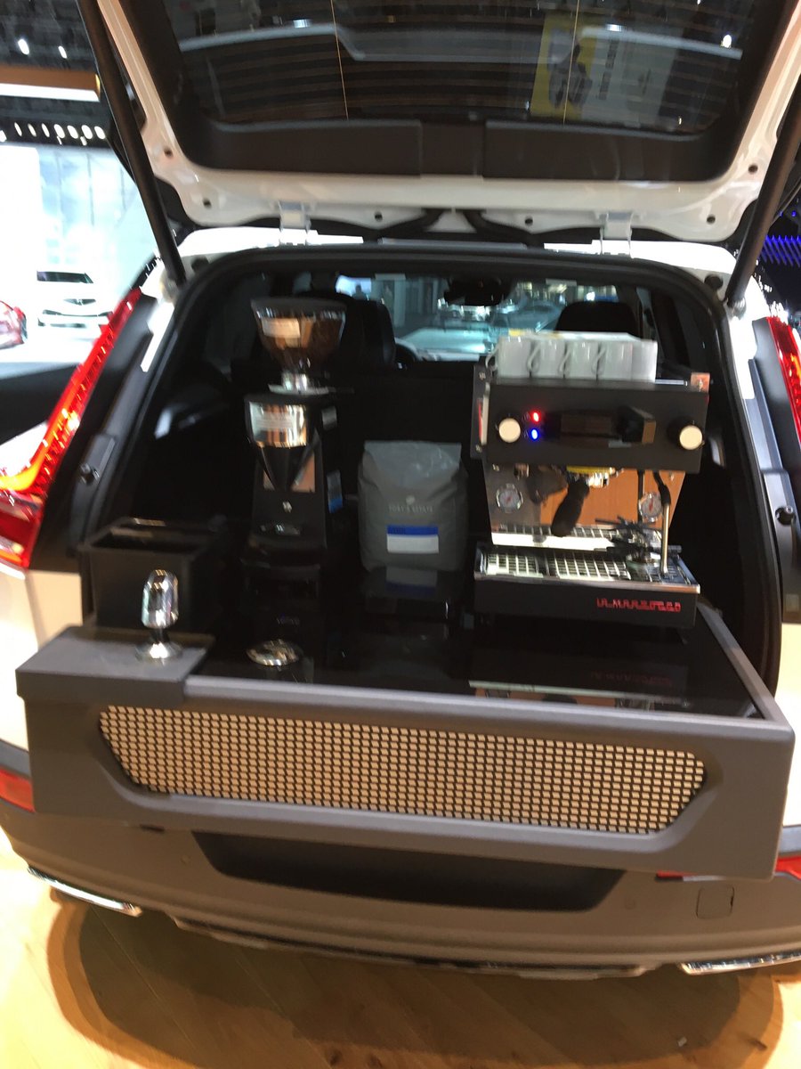 An espresso bar in a car! An espresso bar in a car!