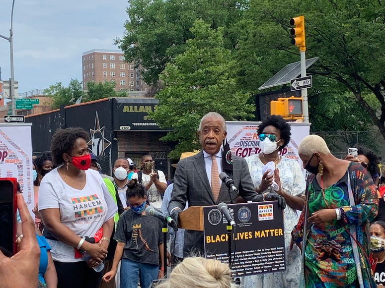 The Black Lives Matter mural in Harlem. Black Lives Matter mural Harlem