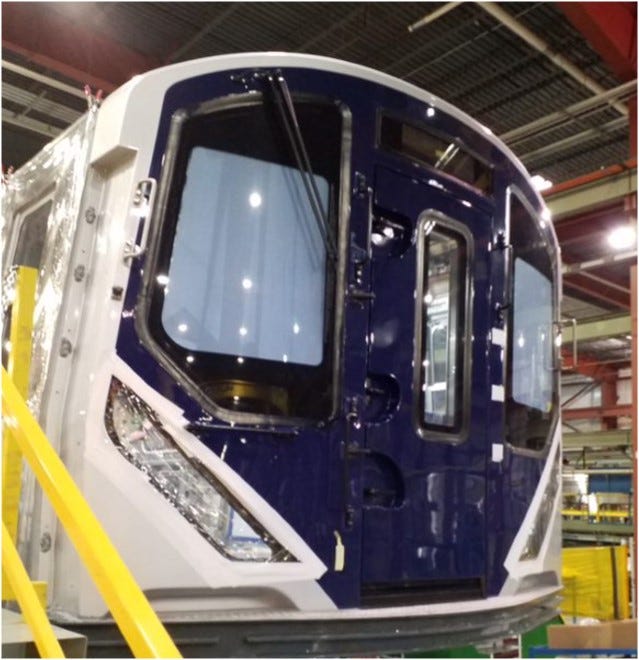 Outside new R211 subway car Outside new R211 subway car