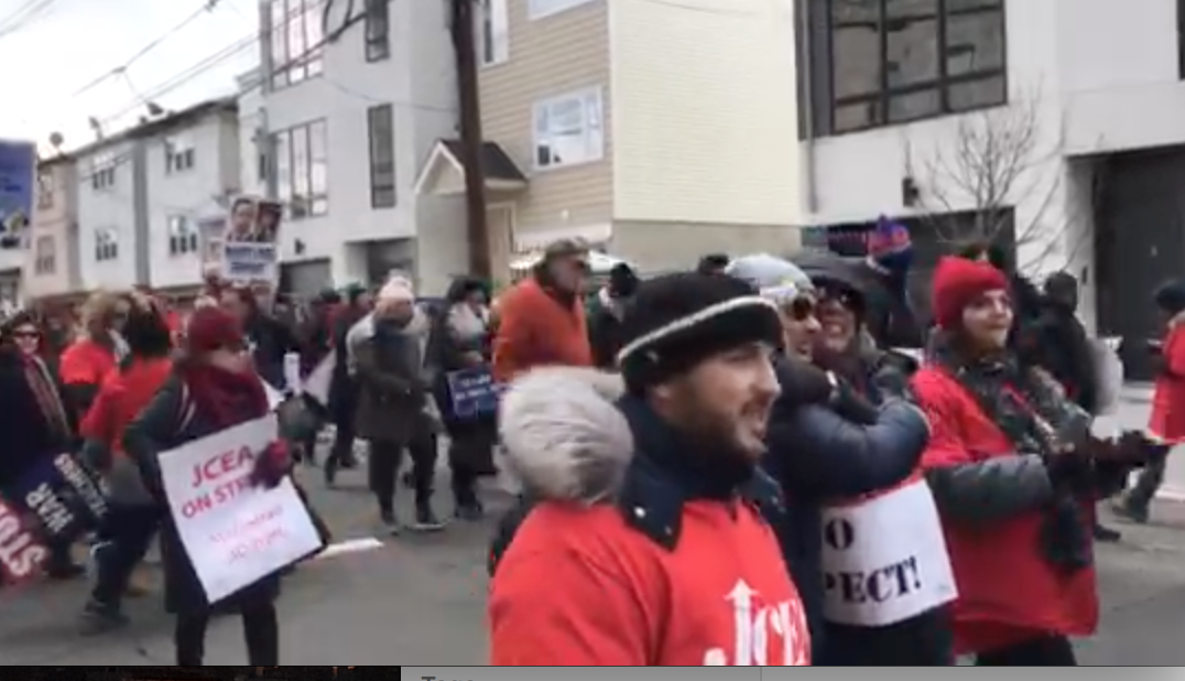 Jersey City teachers on strike