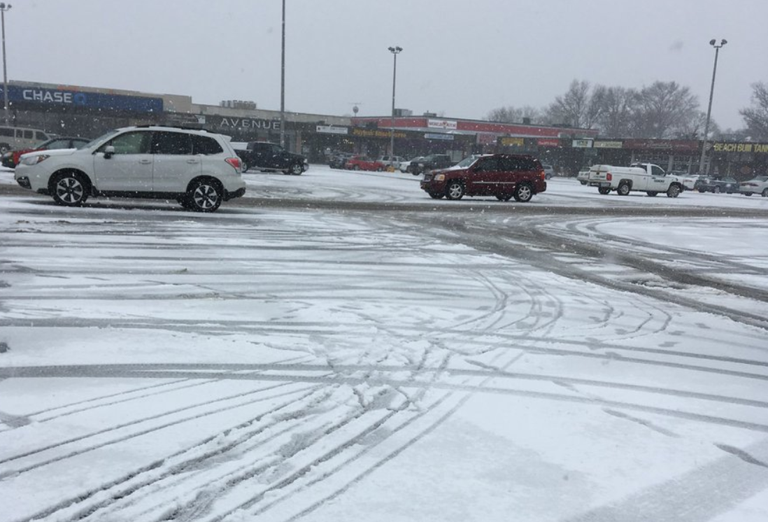 Snow covered roads in East Meadow
