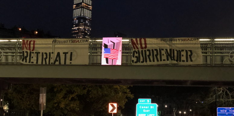 Proud Boys banner Proud Boys banner