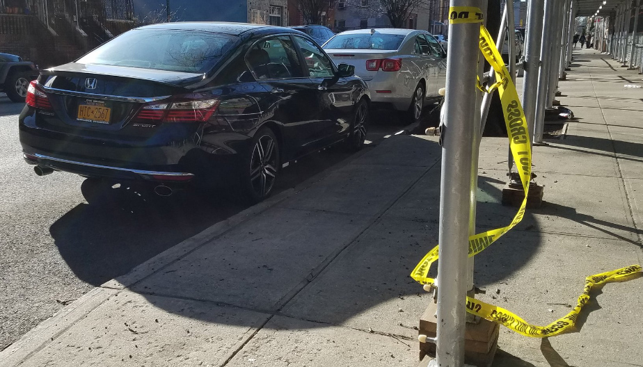 The scene where an Uber driver was shot during a robbery. The scene where an Uber driver was shot during a robbery.