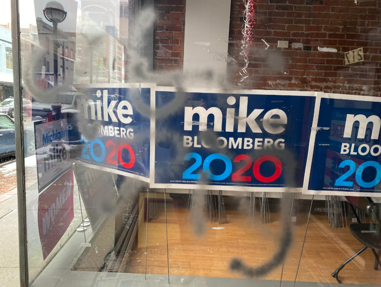 Bloomberg vandalized