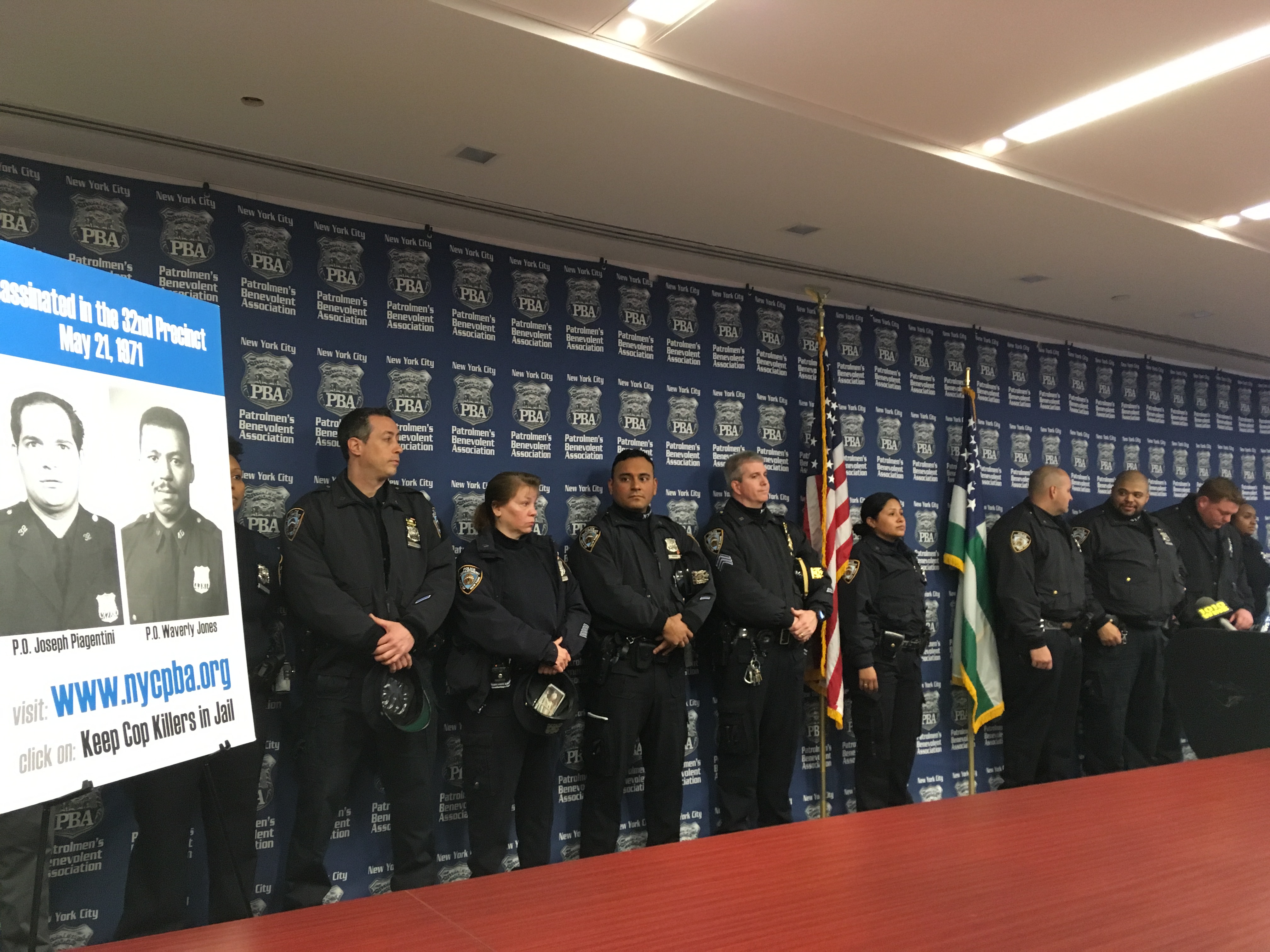 Pat Lynch and relatives of slain officers