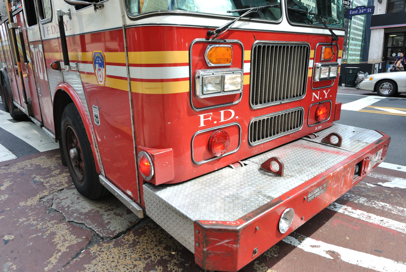 An FDNY truck. An FDNY truck.