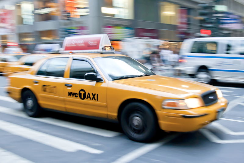 A yellow cab in New York City. A yellow cab in New York City.