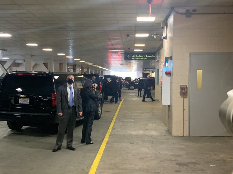 Trump arrives at Weill Cornell Medical College (Pool Photo) Trump arrives at Weill Cornell Medical College