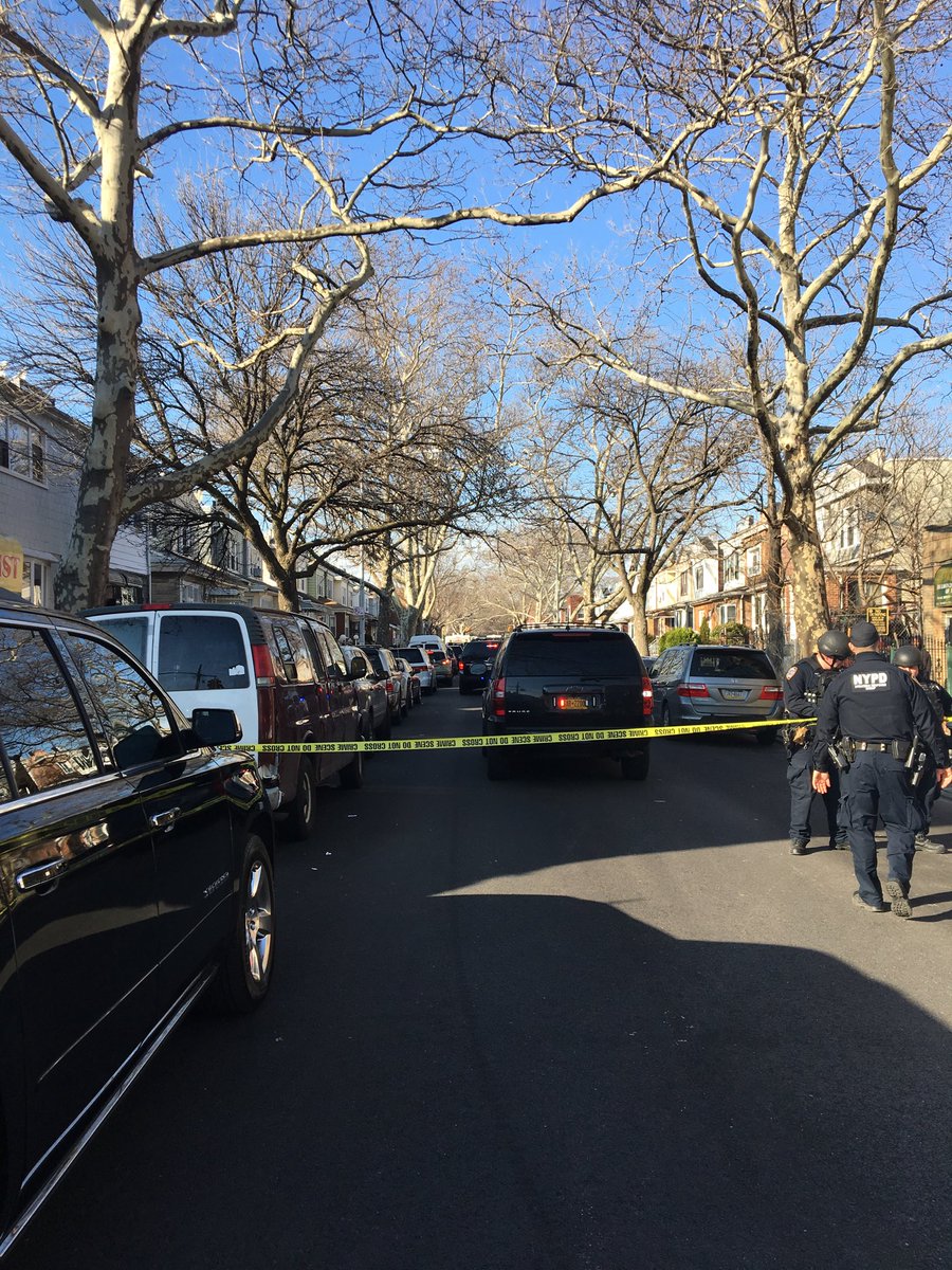 Scene Outside Of Queens Package Bomb Suspect's Home In East Flatbush
