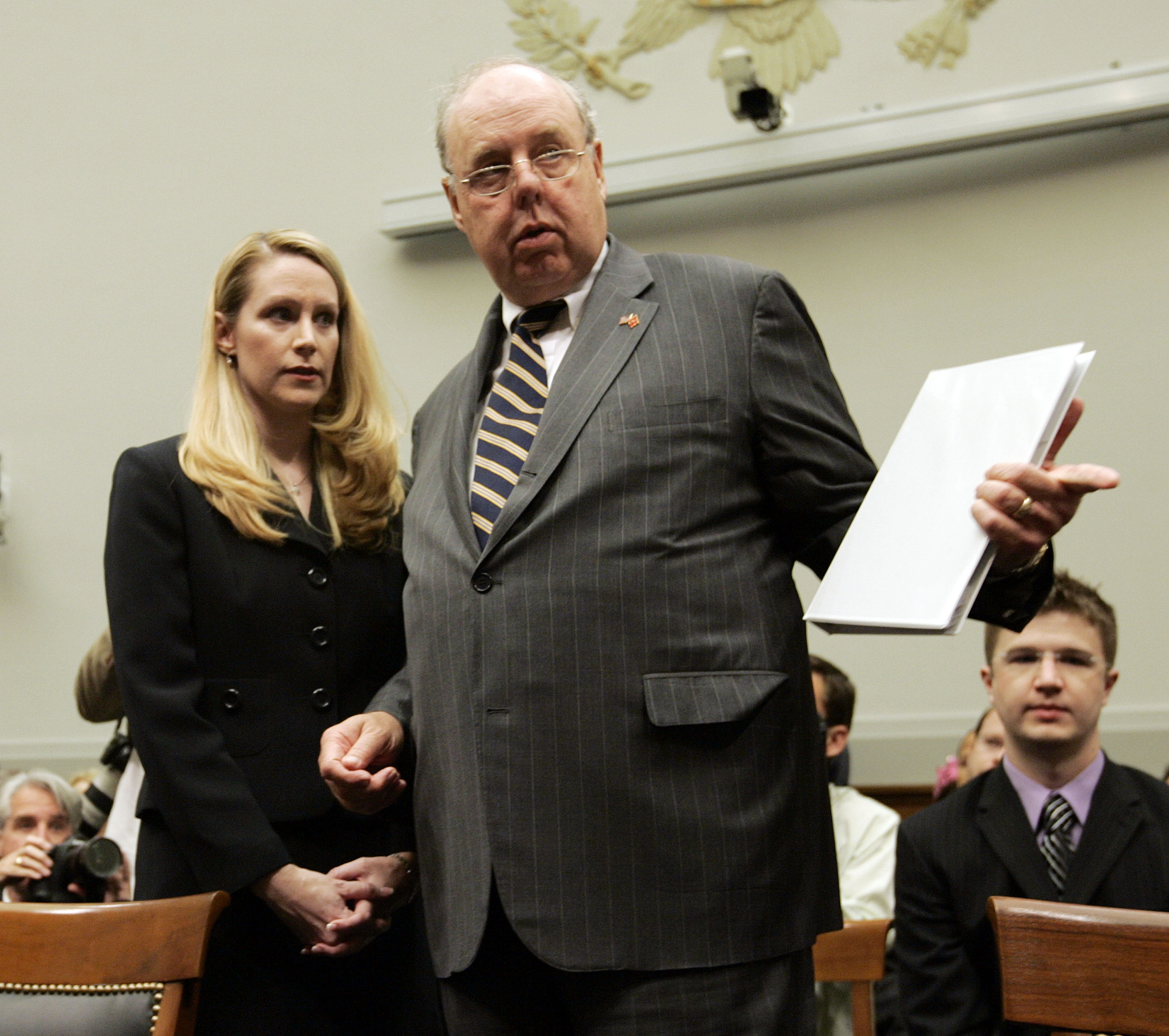 Monica Goodling, former Justice Department liaison to the White House, talks to her attorney John Dowd before she testifies before the House Judiciary Committee on Wednesday, May 23, 2007. Dowd resigned recently as one of Trump's personal lawyers. Monica Goodling, former Justice Department liaison to the White House, talks to her attorney John Dowd before she testifies before the House Judiciary Committee on Wednesday, May 23, 2007. Dowd resigned recently as one of Trump's personal lawyers.