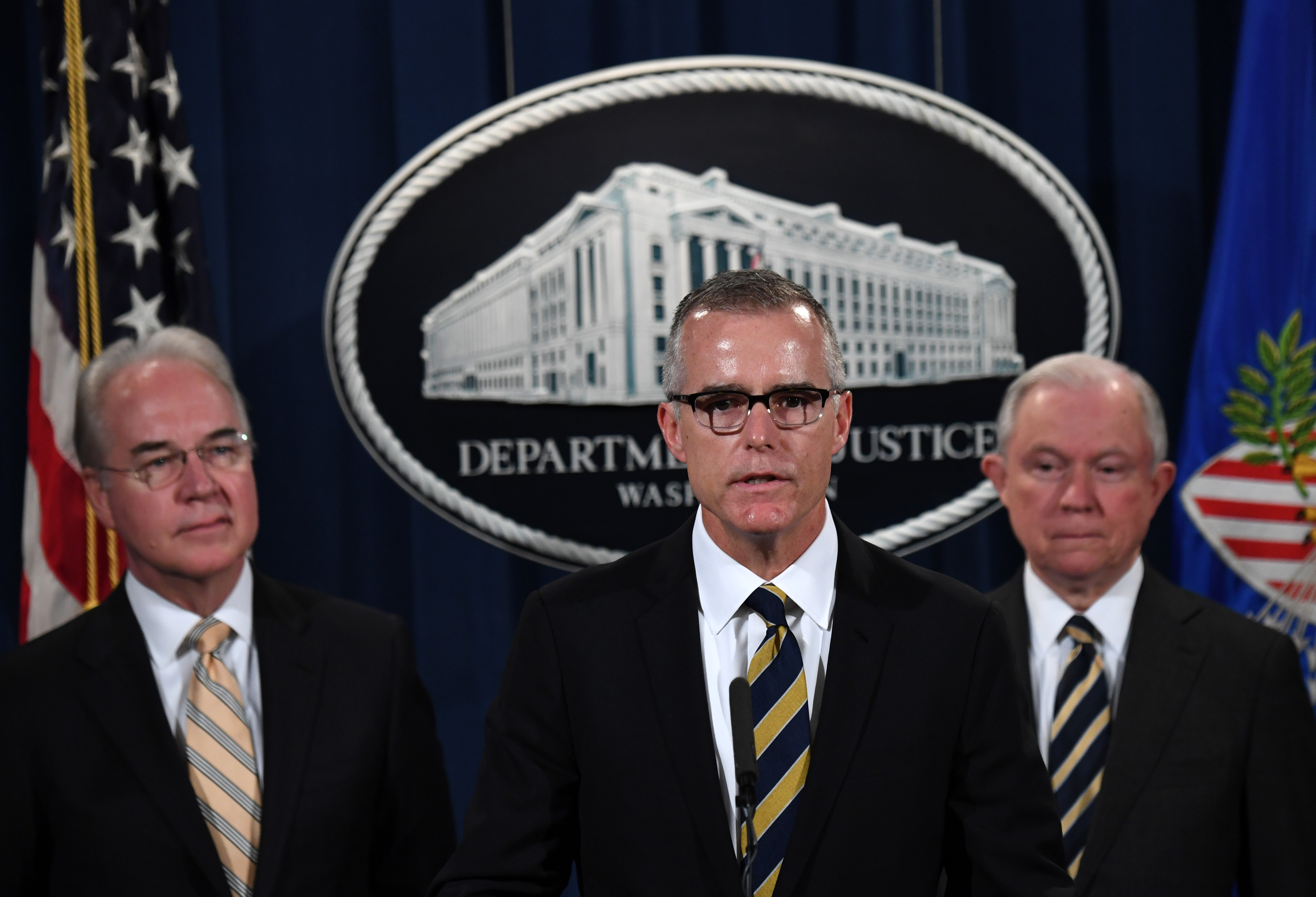 Tom Price, Andrew McCabe, Jeff Sessions