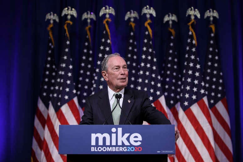 Newly announced Democratic presidential candidate, former New York Mayor Michael Bloomberg speaks at a press conference to discuss his presidential run on November 25, 2019 in Norfolk, Virginia.