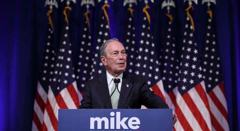 Newly announced Democratic presidential candidate, former New York Mayor Michael Bloomberg speaks at a press conference to discuss his presidential run on November 25, 2019 in Norfolk, Virginia.