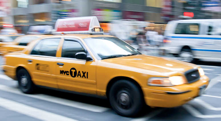 A yellow cab in New York City. A yellow cab in New York City.