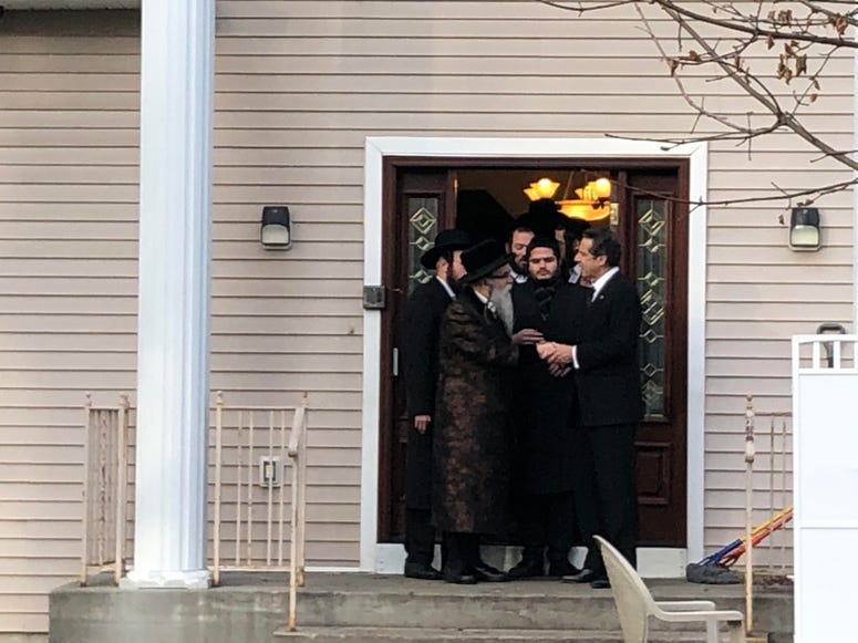 Gov. Cuomo at the scene of the stabbing. Cuomo in Monsey