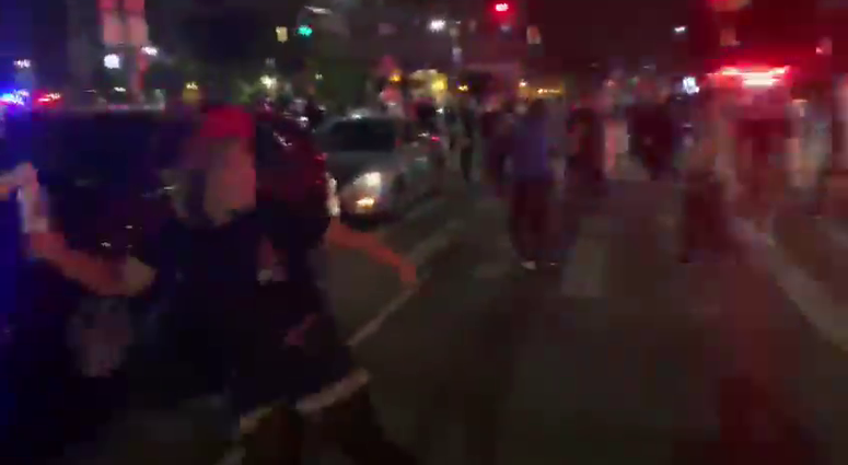 A still allegedly showing Samantha Shader throwing a Molotov cocktail at police. Alleged Samantha Shader photo