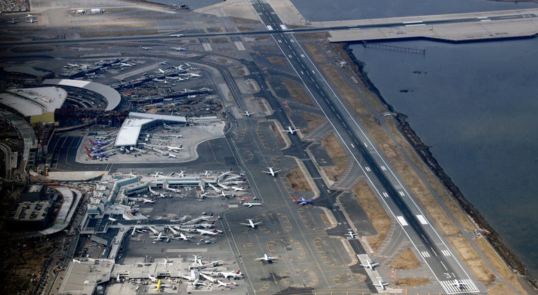 Photo taken on March 18, 2019 shows an aerial view of LaGuardia Airport in New York City. LaGuardia