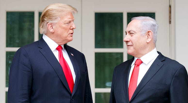 President Donald Trump meets with Israeli Prime Minister Benjamin Netanyahu at the White House. Trump Benjamin Netanyahu
