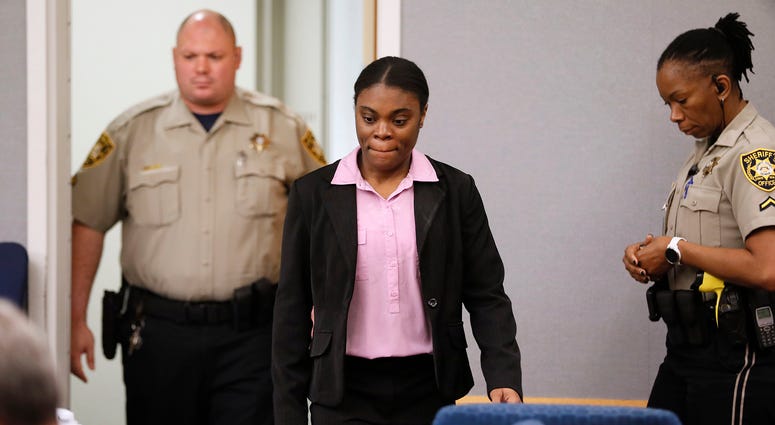 Tiffany Moss enters court to hear the sentencing verdict on Tuesday, April 30, 2019, in Lawrenceville, Ga Tiffany Moss enters court to hear the sentencing verdict on Tuesday, April 30, 2019, in Lawrenceville, Ga