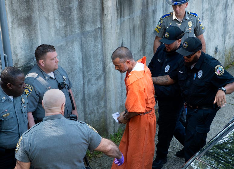 Fotis Dulos, the estranged husband of missing New Canaan mother of five Jennifer Farber Dulos, is led into Norwalk Superior Court on Monday morning, June 3, 2019. Jennifer Dulos