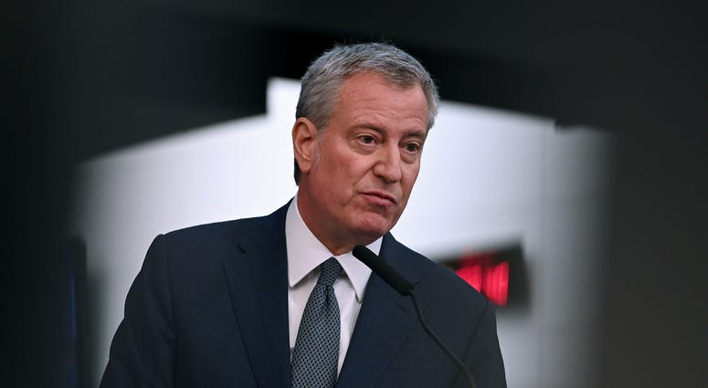 Mayor Bill de Blasio at a news conference on the coronavirus. de Blasio coronavirus