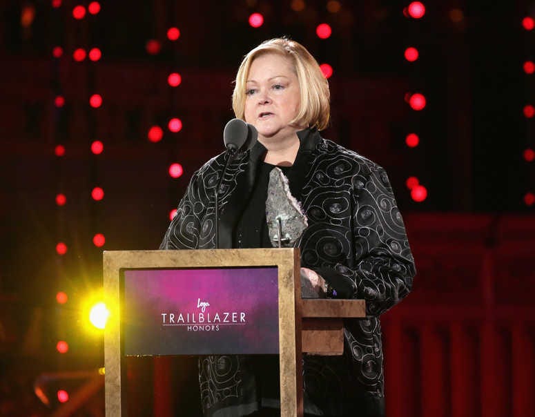 Judy Shepard speaks onstage at Logo's "Trailblazer Honors" 2015 at the Cathedral of St. John the Divine on June 25, 2015 in New York City. (Photo by Neilson Barnard/Getty Images for Logo)