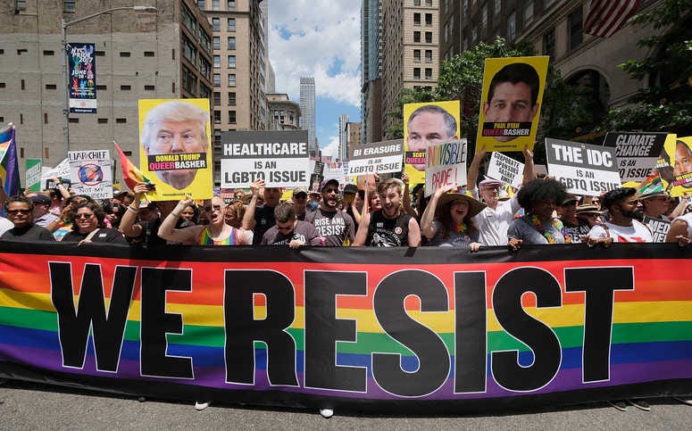 A general view during the New York City Gay Pride 2017 march on June 25, 2017 in New York City. (Photo by Dimitrios Kambouris/Getty Images)