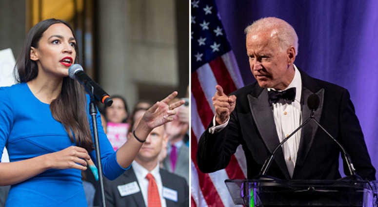 Joe Biden and Alexandria Ocasio-Cortez Joe Biden and Alexandria Ocasio-Cortez