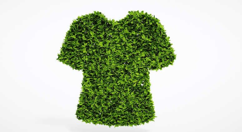 Sustainable clothing: T-shirt made from green leaves