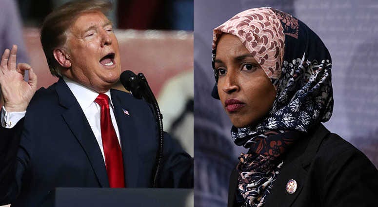 President Donald Trump and Rep. Ilhan Omar President Donald Trump and Rep. Ilhan Omar