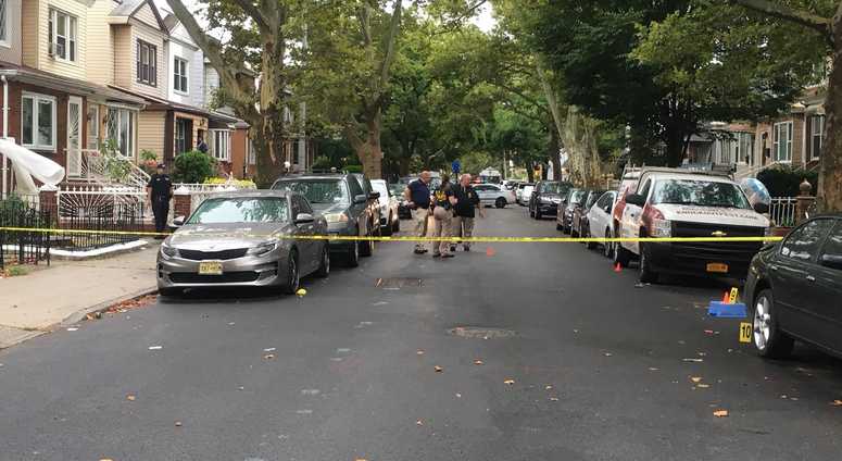 A street in Brooklyn is closed after a shooting in the area Police shooting