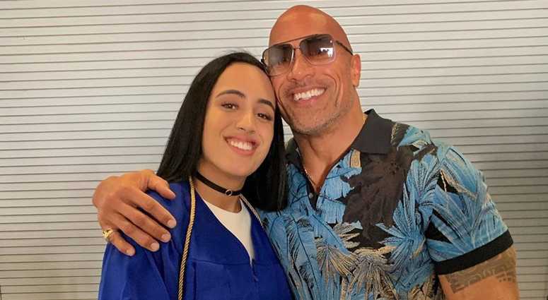 Dwayne Johnson with his daughter. Dwayne Johnson with his daughter