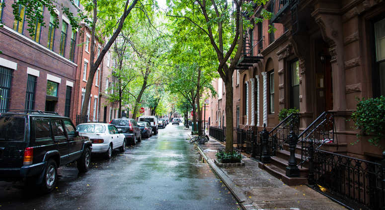 Cars parked on Residential St., Greenwich Village, New York City Cars parked on Residential St., Greenwich Village, New York City