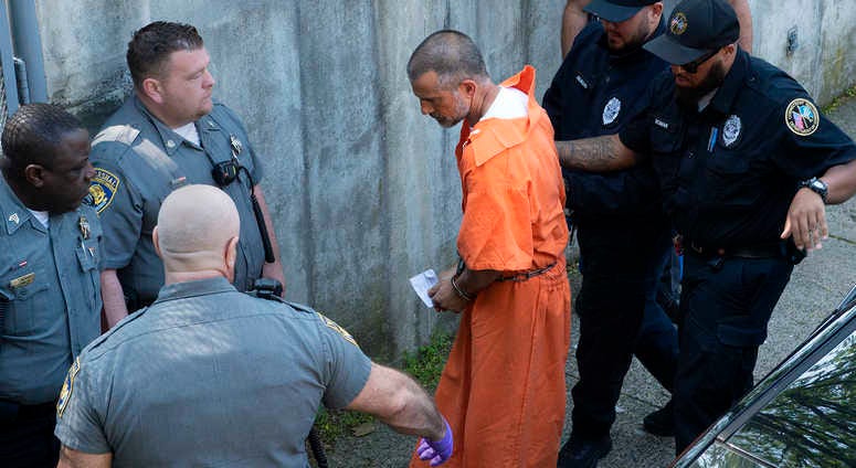 Fotis Dulos, the estranged husband of missing New Canaan mother of five Jennifer Farber Dulos, is led into Norwalk Superior Court on Monday morning, June 3, 2019. Fotis Dulos