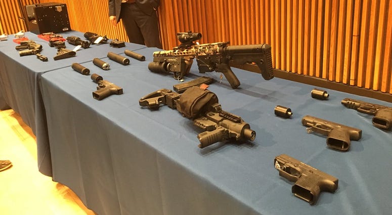 Cache of weapons seized from Bronx apt-arrest and explosives and pills also confiscated