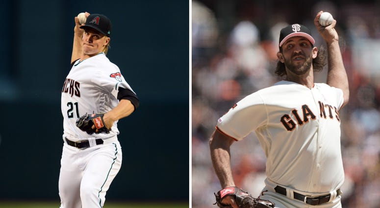 Zack Greinke and Madison Bumgarner Zack Greinke and Madison Bumgarner