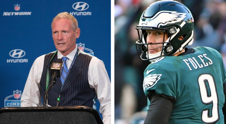 Mike Mayock and Nick Foles Mike Mayock and Nick Foles