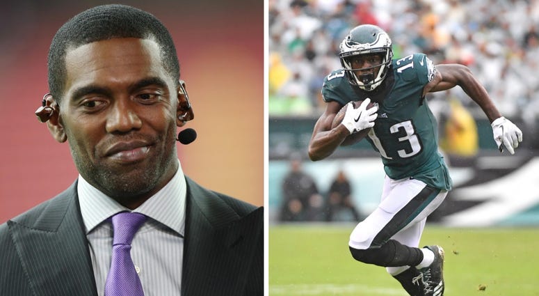 Randy Moss and Nelson Agholor Randy Moss and Nelson Agholor