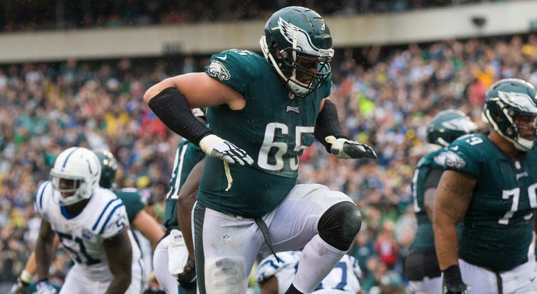 Lane Johnson celebrates Lane Johnson celebrates