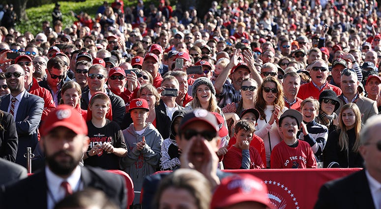 More than 5,000 people gathered on the South Lawn of the White House to witness the Nationals' World Series championship ceremony Nationals White House Crowd Size