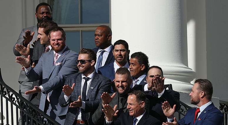 The Nationals clap along to 'Baby Shark' on the South Lawn of the White House Baby Shark – Nationals' White House Visit