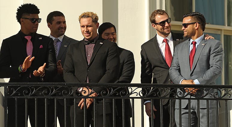 Gerardo Parra acknowledged during President Trump's speech as the Nationals visit the White House Gerardo Parra – Nationals' White House Visit