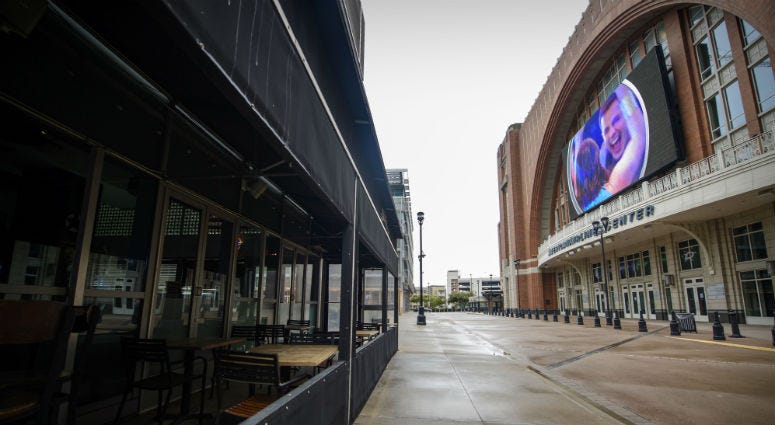 An empty American Airlines Arena in Dallas. TINSMAN: Cancel everything (you can’t afford not to)