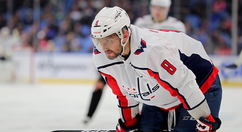 Alex Ovechkin readies for the puck drop during the Capitals' shootout loss to the Sabres Laughlin: Caps must correct their mindset, soon