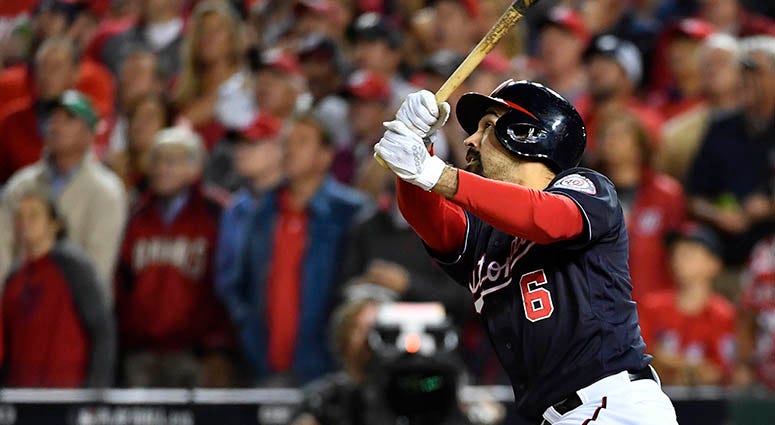 Anthony Rendon hits a sacrifice fly to deep center field, scoring Trea Turner from third in the first inning Anthony Rendon Sacrifice Fly
