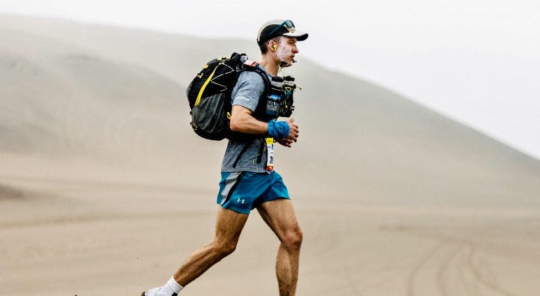 Corey Cappelloni trudges in the Marathon des Sables, a 156-mile journey through the Sahara Desert in Morocco D.C. ultra-marathoner runs to 'Nana'
