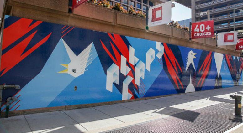 Caps mural at 841 D Street SW, Washington DC, designed by BroCoLoco D_St_Mural