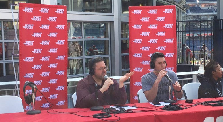 Chris Russell and Craig Hoffman broadcasting live from Nats Park. Chris Russell and Craig Hoffman broadcasting live from Nats Park.