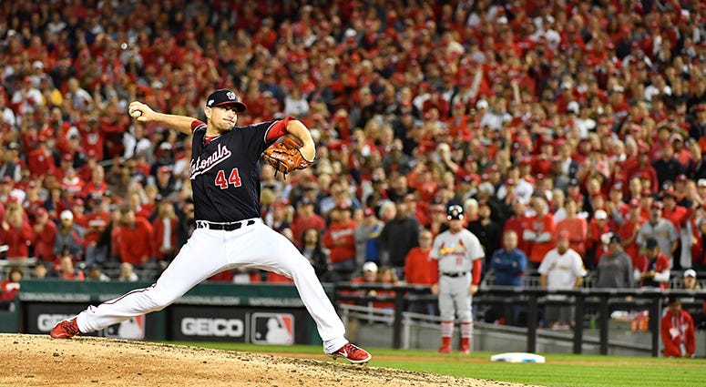 Daniel Hudson closes out the Cardinals in the ninth, earning the Game 4 save, which included getting out of a bases-loaded jam in the eighth Daniel Hudson NLCS Save
