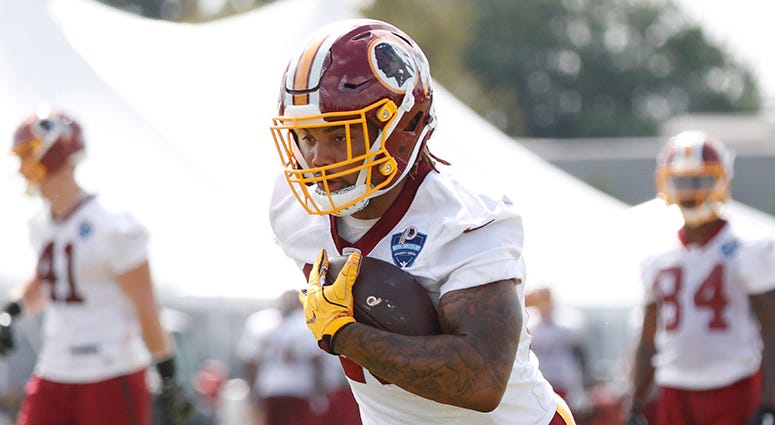 Derrius Guice tweaks hamstring rehabbing from torn ACL Derrius Guice tweaks hamstring, may miss start of Redskins training camp